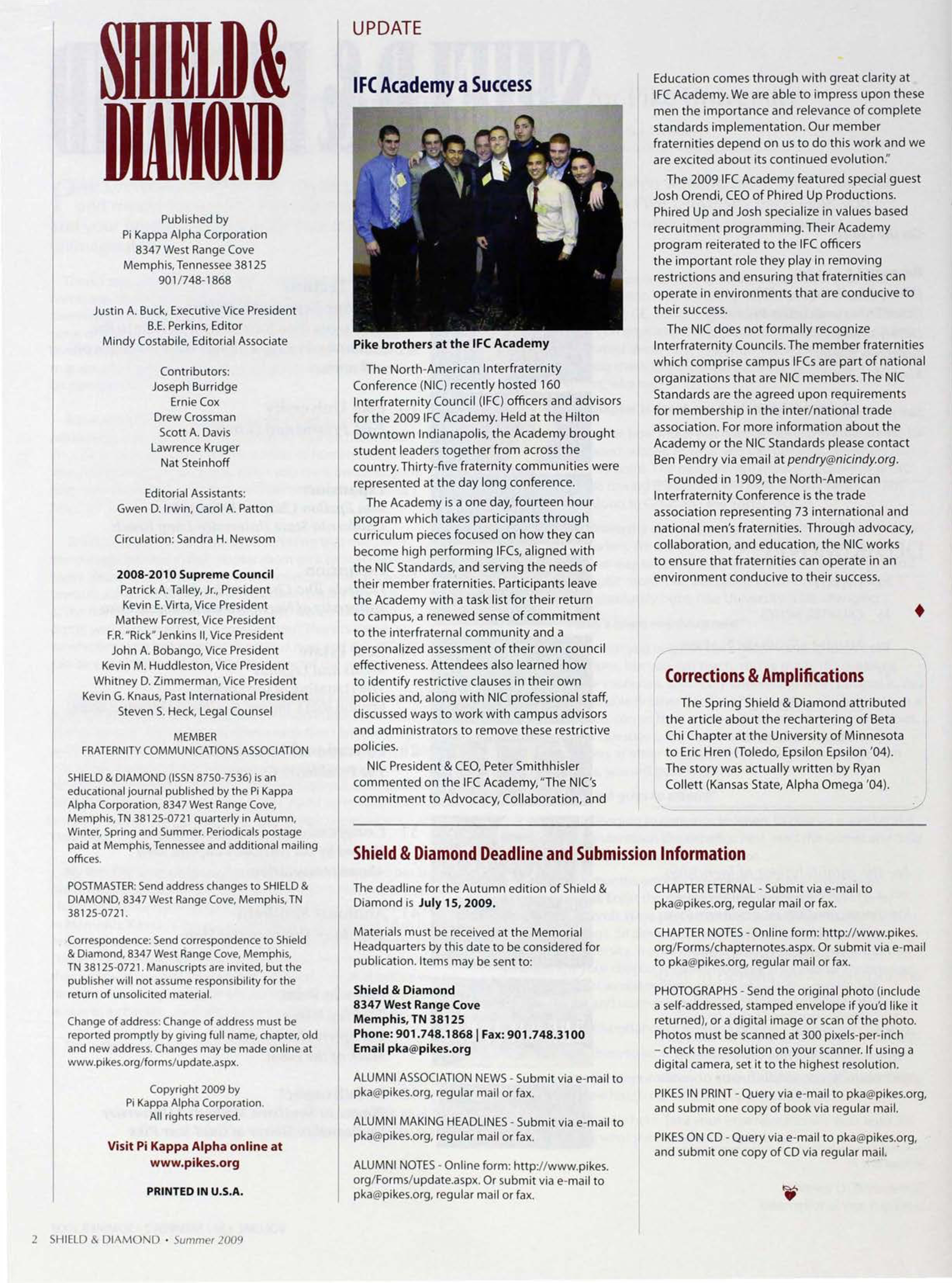 Shield & Diamond Deadline and Submission Information